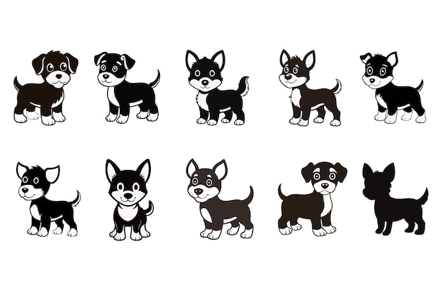 Las siluetas de los cachorros