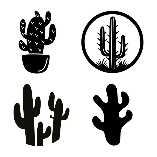 Vector siluetas de cactus