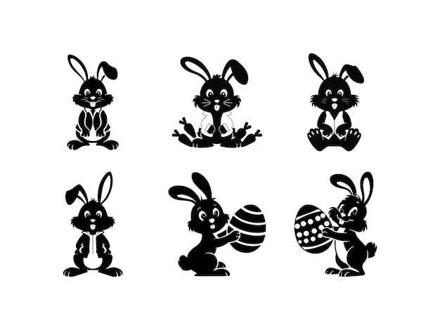 Las siluetas del conejo de Pascua