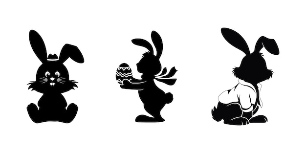 Las siluetas del conejo de Pascua