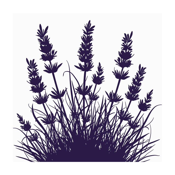 Vector siluetas decorativas de flores y hojas ilustración vectorial