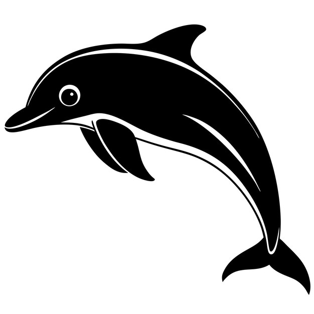 Siluetas de delfines en varias poses