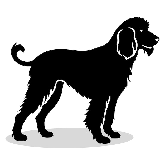 Siluetas e íconos de Goldendoodle negro plano color blanco fondo vector de animales e ilustración