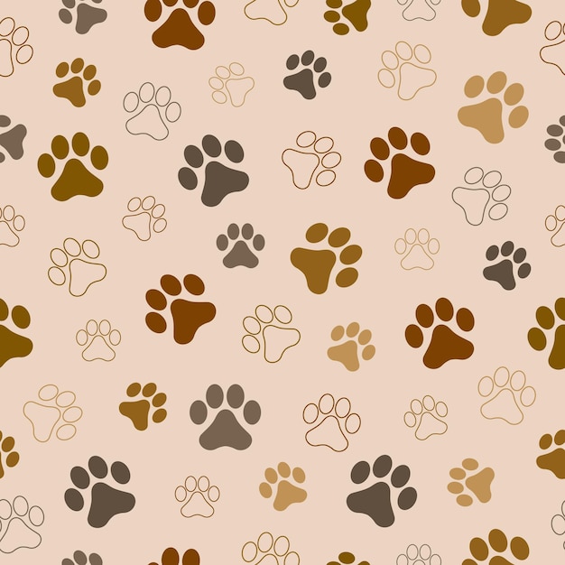 Siluetas de estampado de animales de pata Patrón sin costuras con patas