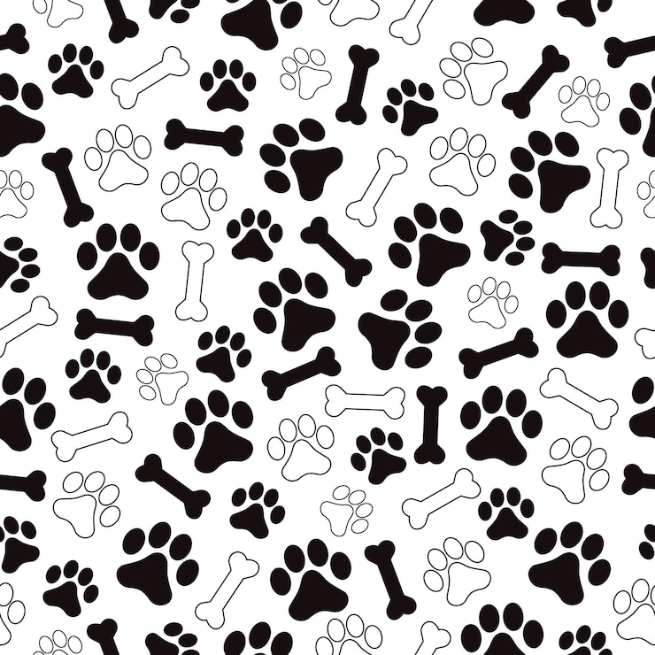 Vector siluetas de estampado de animales de pata patrón sin costuras con patas