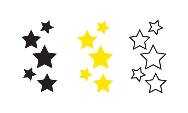 Siluetas de estrellas con línea