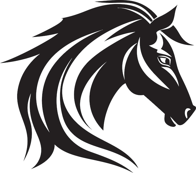 Siluetas expresivas de caballos Vectores monocromáticos Arte ecuestre dinámico Ilustraciones vectoriales negras