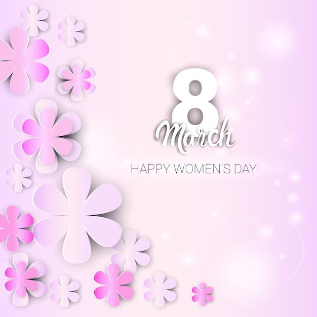 Siluetas de flores Fondo del Día Internacional de la Mujer