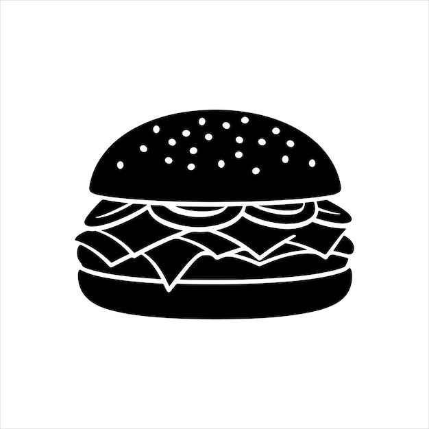 Vector siluetas de las hamburguesas