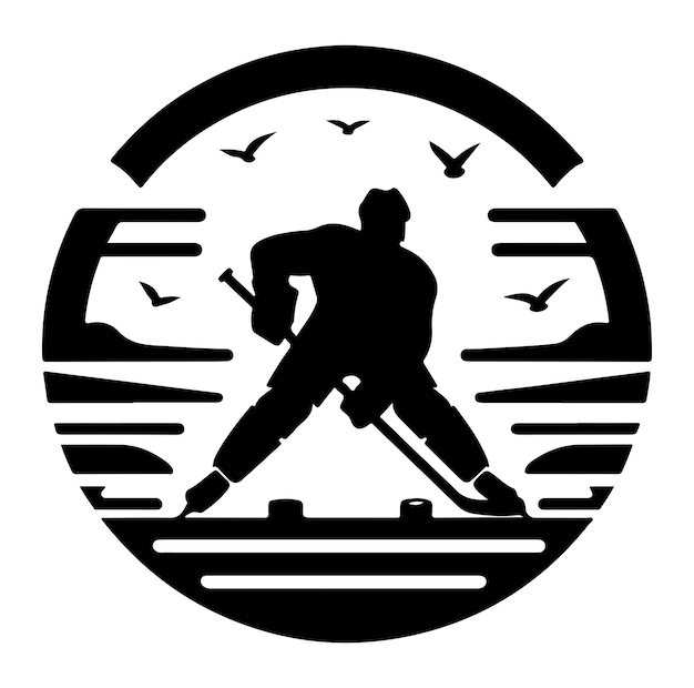 Vector siluetas de hockey sobre hielo