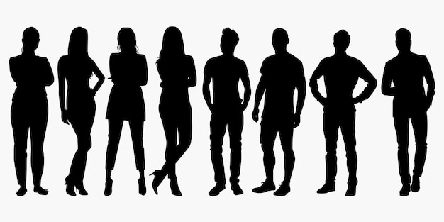 Siluetas de hombres y mujeres