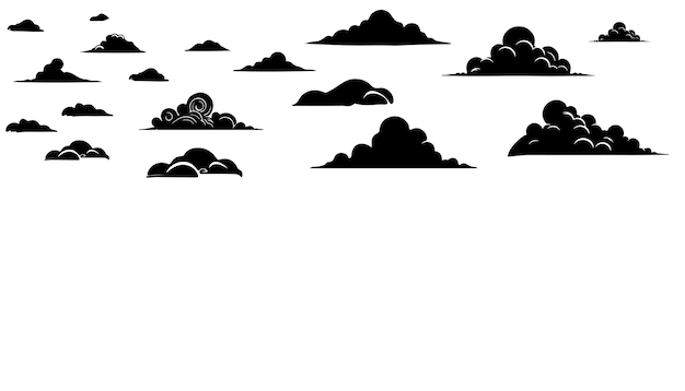 Siluetas horizontales nubes formas diferencia estilo nubes pronóstico del tiempo vector de elementos de diseño