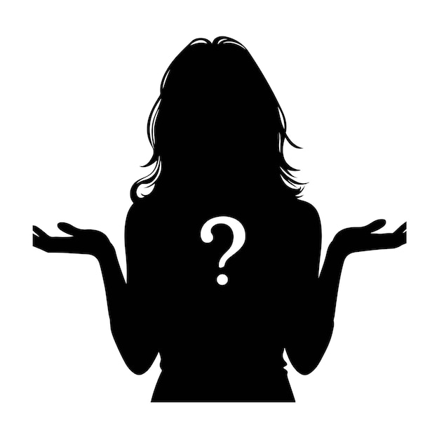 siluetas de la ilustración vectorial de la persona que se pregunta