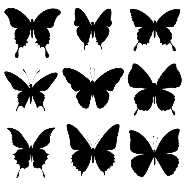 Siluetas de mariposas