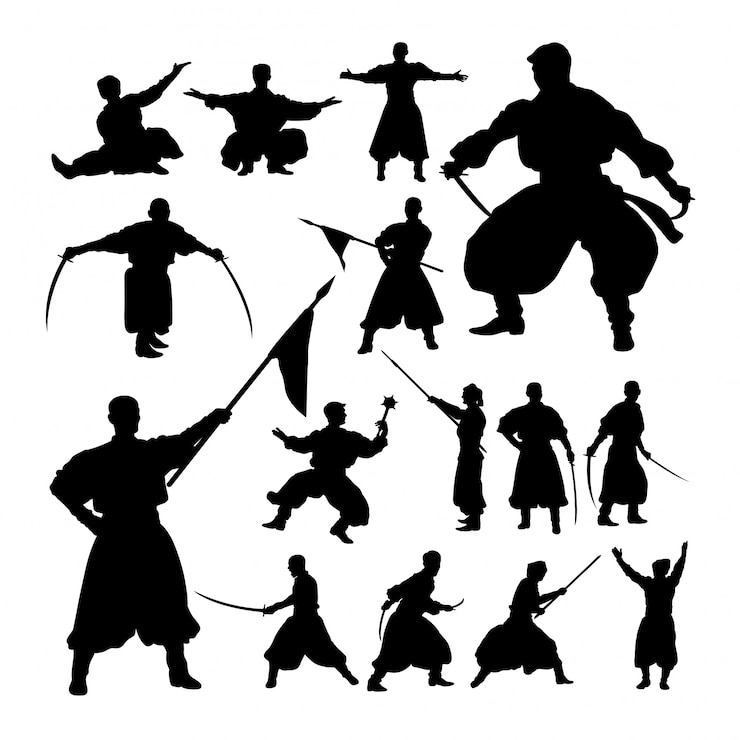 Vector siluetas masculinas de representación teatral.