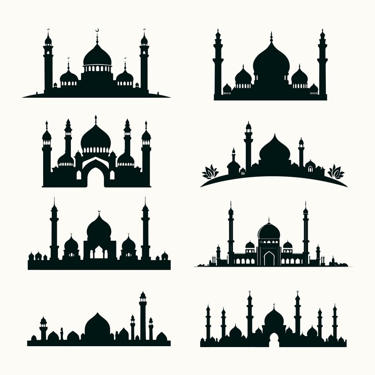Vector siluetas de las mezquitas