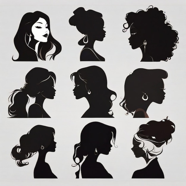 Las siluetas de las mujeres de fondo vectorial