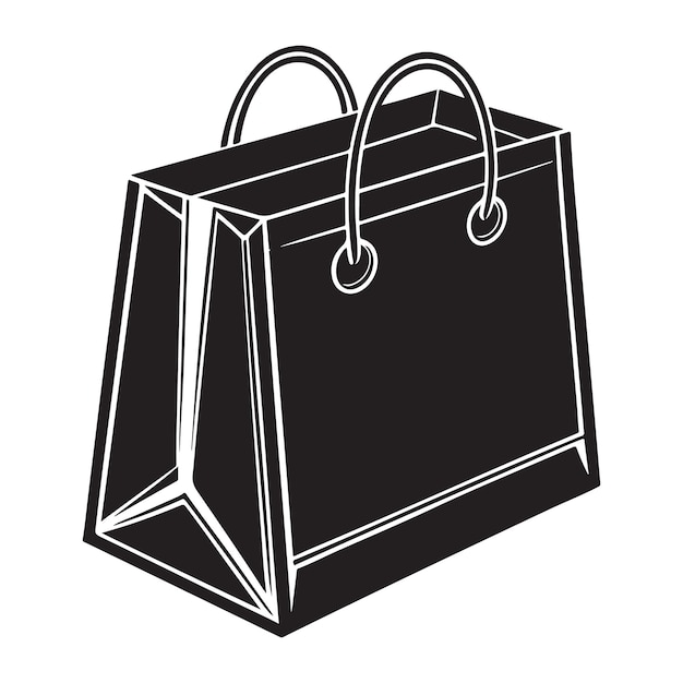 Siluetas negras de la ilustración de las bolsas de compras