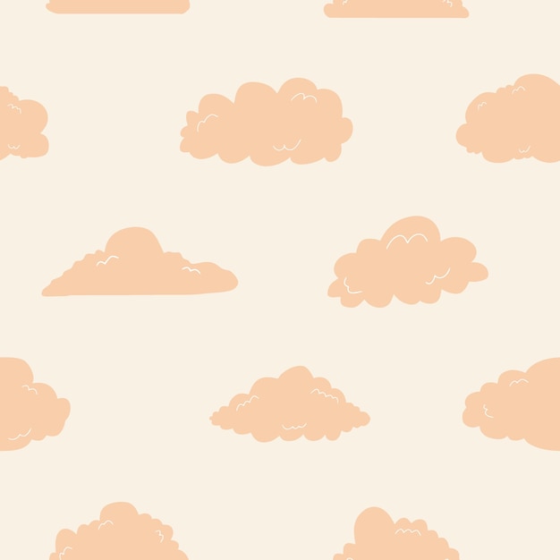 Vector siluetas de nubes patrón sin costuras de varias formas elementos de diseño para el diseño de niños textiles