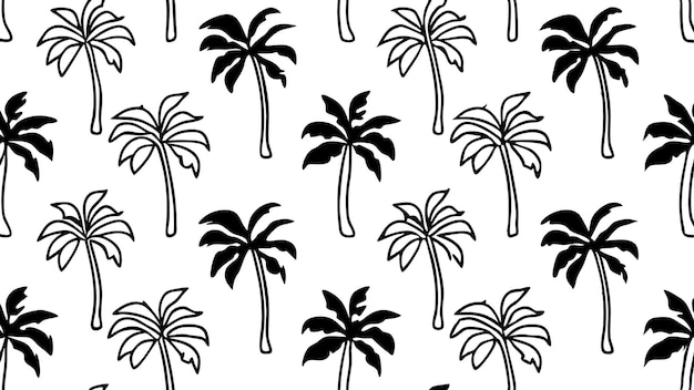 Siluetas de palmeras en blanco
