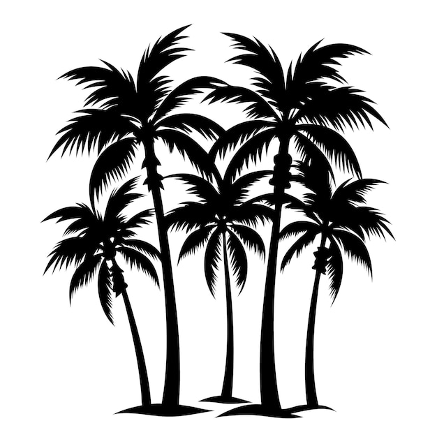 Siluetas de palmeras Ilustración vectorial