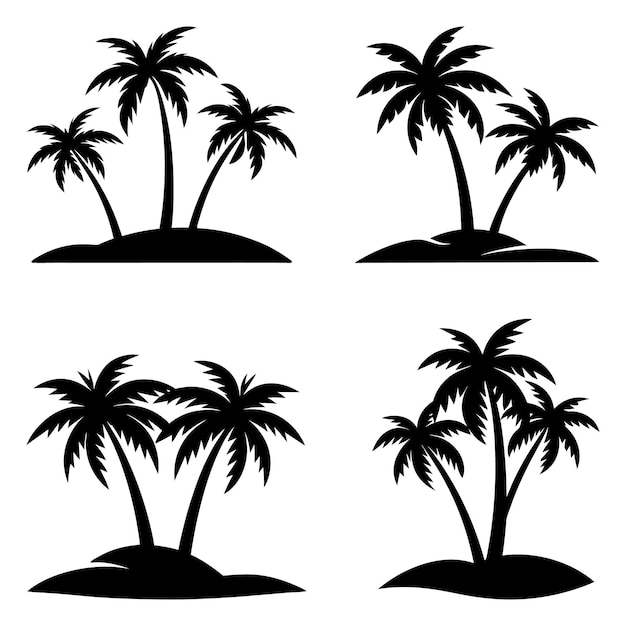 Siluetas de palmeras en las islas