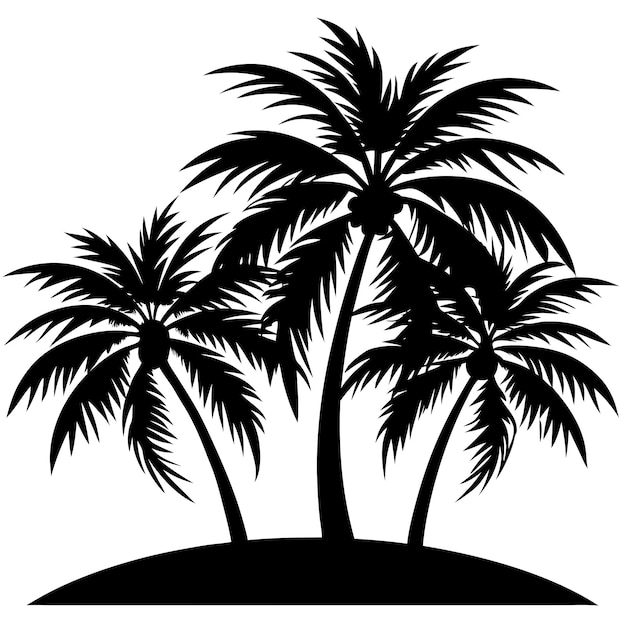 siluetas de palmeras y rosas sin ilustración
