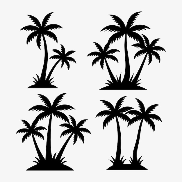 Siluetas de las palmeras
