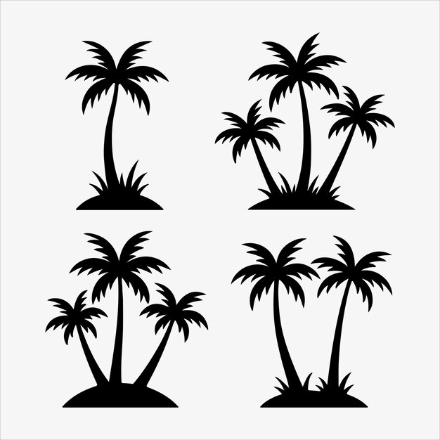 Siluetas de las palmeras