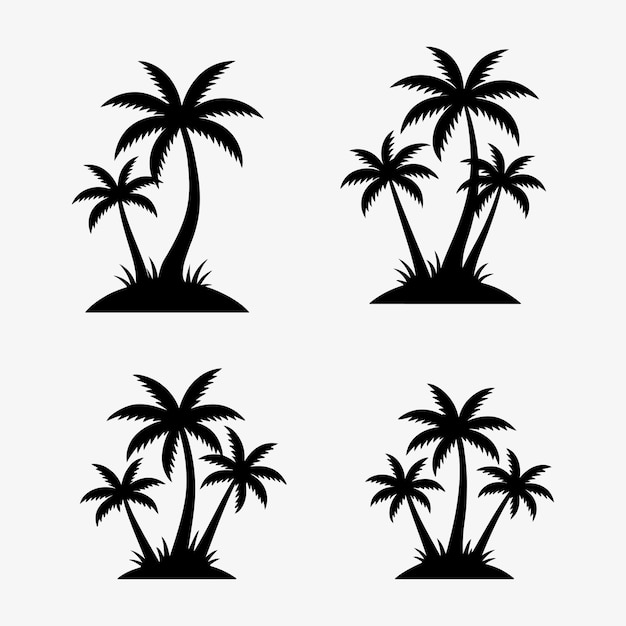 Siluetas de las palmeras