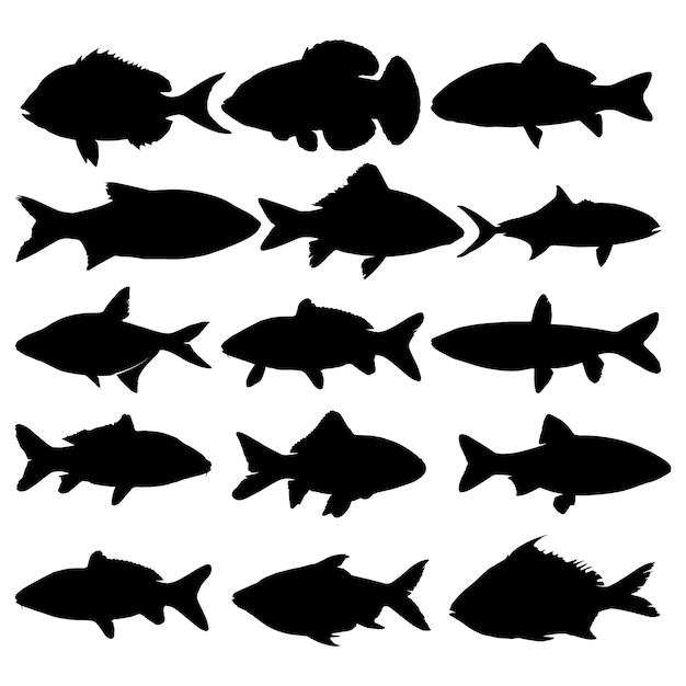 Vector siluetas de peces