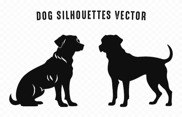 Siluetas de perros Vector negro Silueta de perros