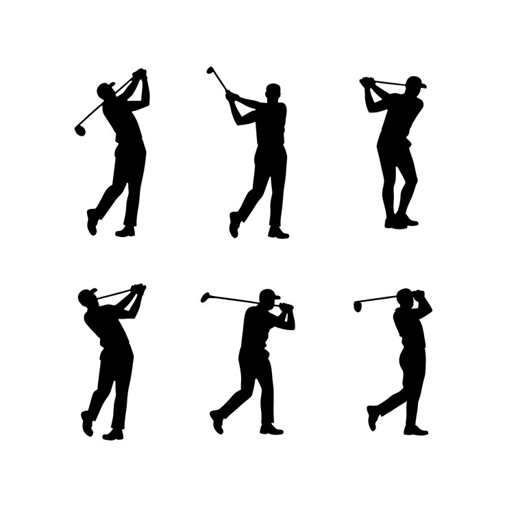 Siluetas de personas jugando deportes y participando en actividades como golf y esquí
