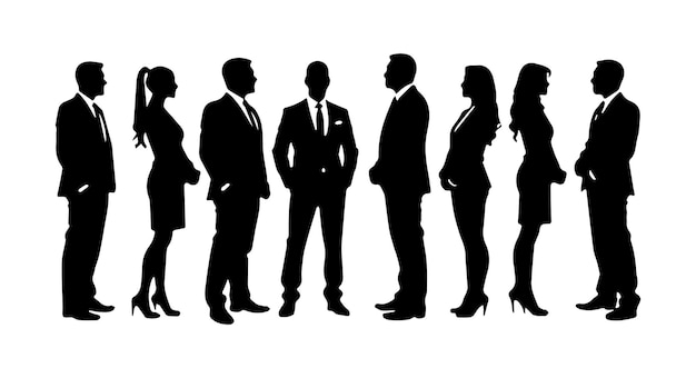 siluetas de personas de negocios posando elegantemente
