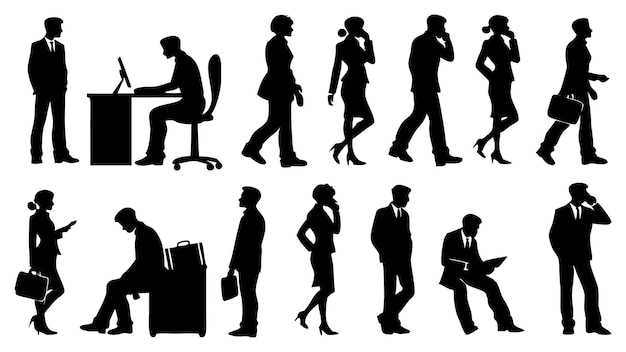 Siluetas de personas de negocios