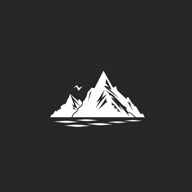 Siluetas de picos de montañas Icono de montaña rocosa aislada Logos de pico de colina de roca de montaña Vector
