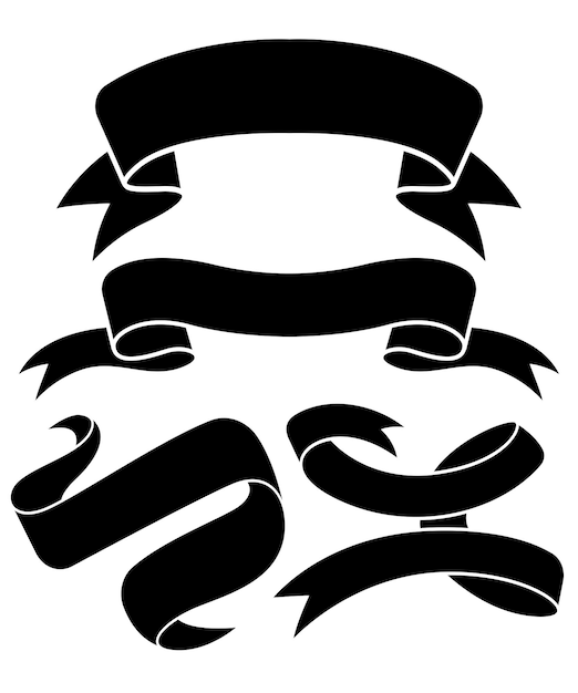Siluetas de plantilla de rollo de papel y cinta vacía negra Buen uso para logotipo o elemento de ilustración