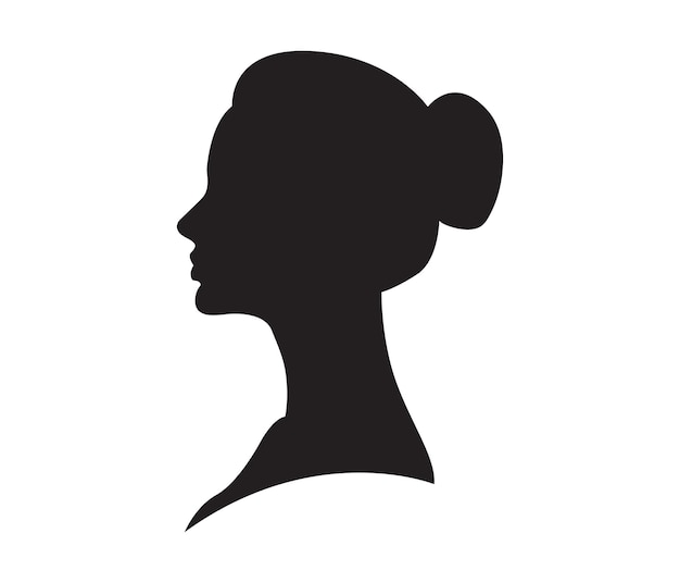 siluetas de rostros de mujeres vectoriales