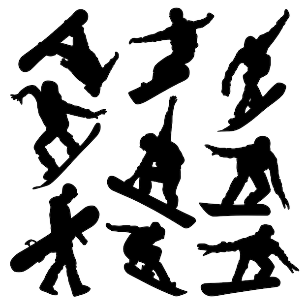 siluetas de snowboard