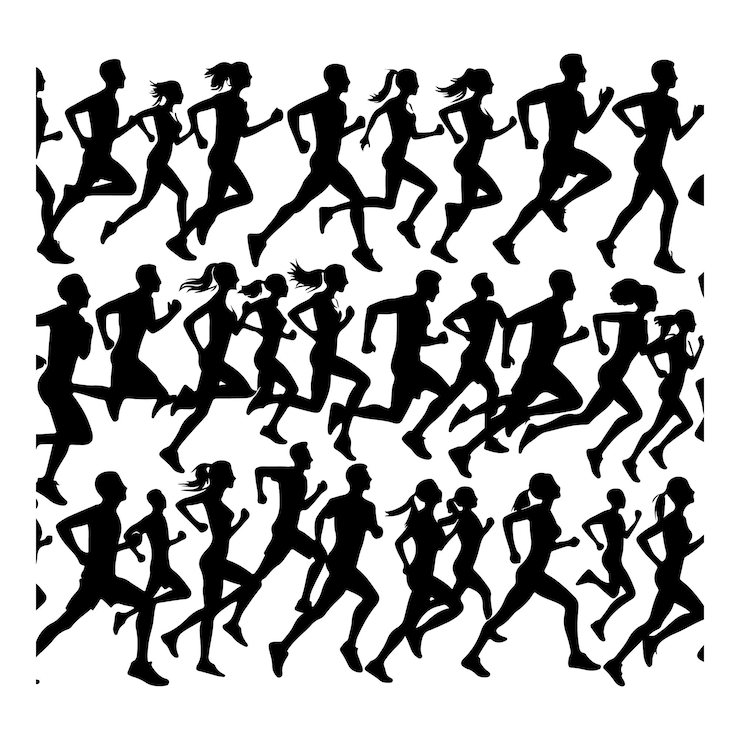 Vector siluetas del vector de ejecución