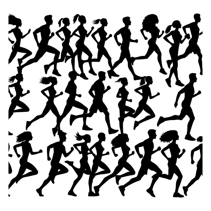 Vector siluetas del vector de ejecución