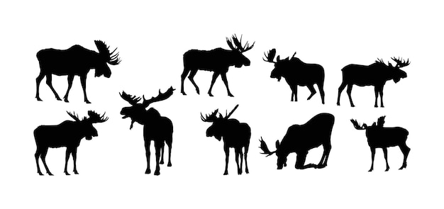 Siluetas vectoriales de alces