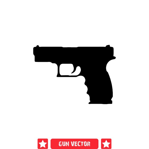 Siluetas vectoriales de armas versátiles para diseños digitales e impresos
