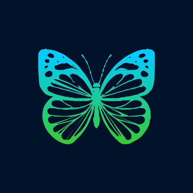 Siluetas vectoriales de mariposas coloridas gráfico vectorial totalmente escalable para una fácil edición