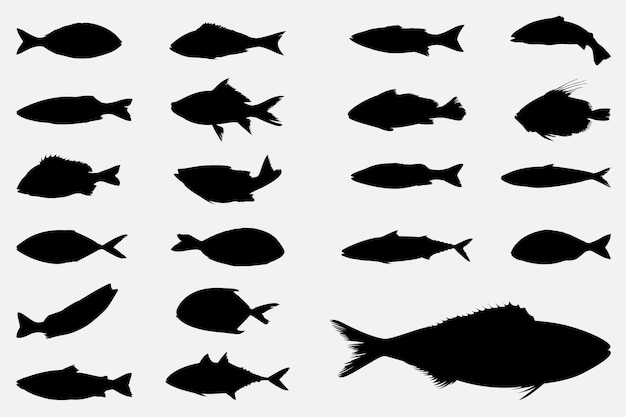 Vector siluetas vectoriales de peces