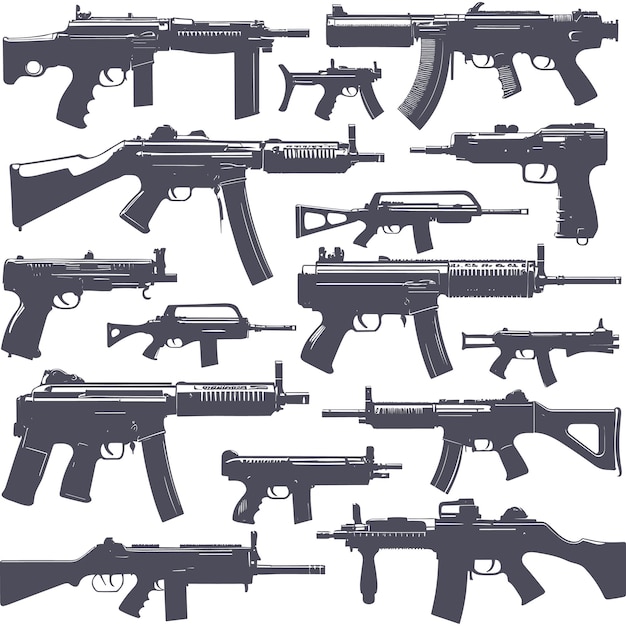 siluetas vectoriales de pistolas colección de pistolas modernas