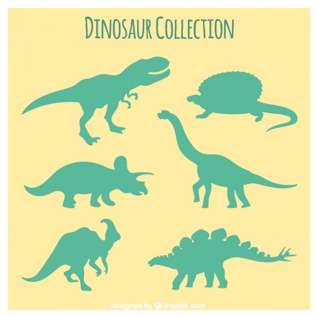 Vector siluetas verdes de dinosaurios