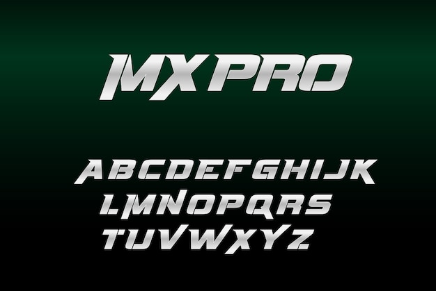 Silver bold font mxpro