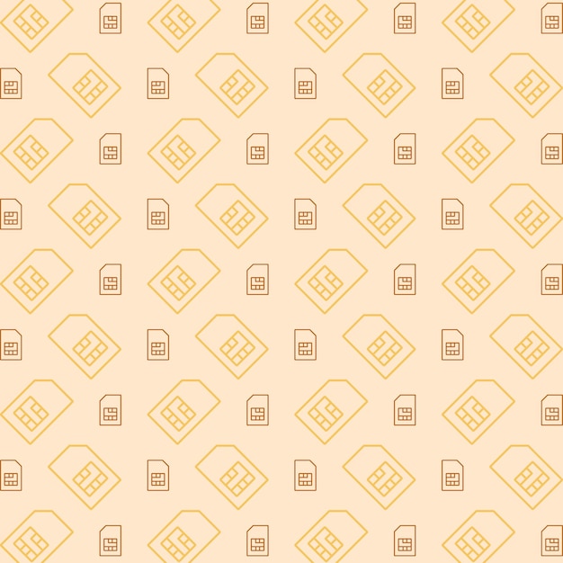 Sim colorido que repite el patrón de moda de fondo de ilustración vectorial
