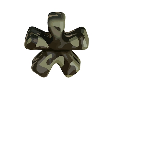 símbolo 3d en camuflaje marrón